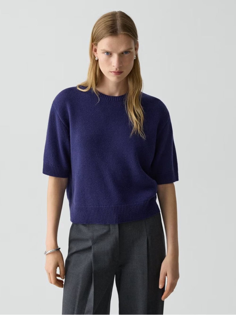 NWT Theory Cashmere Cropped Tee - Picture 3 of 11